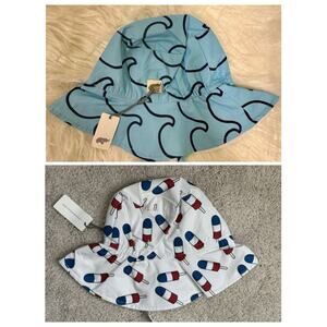 Toddler Sz Large Sun Hat Bundle Blue Ocean Waves Patriotic Bomb Pops Monica Andy